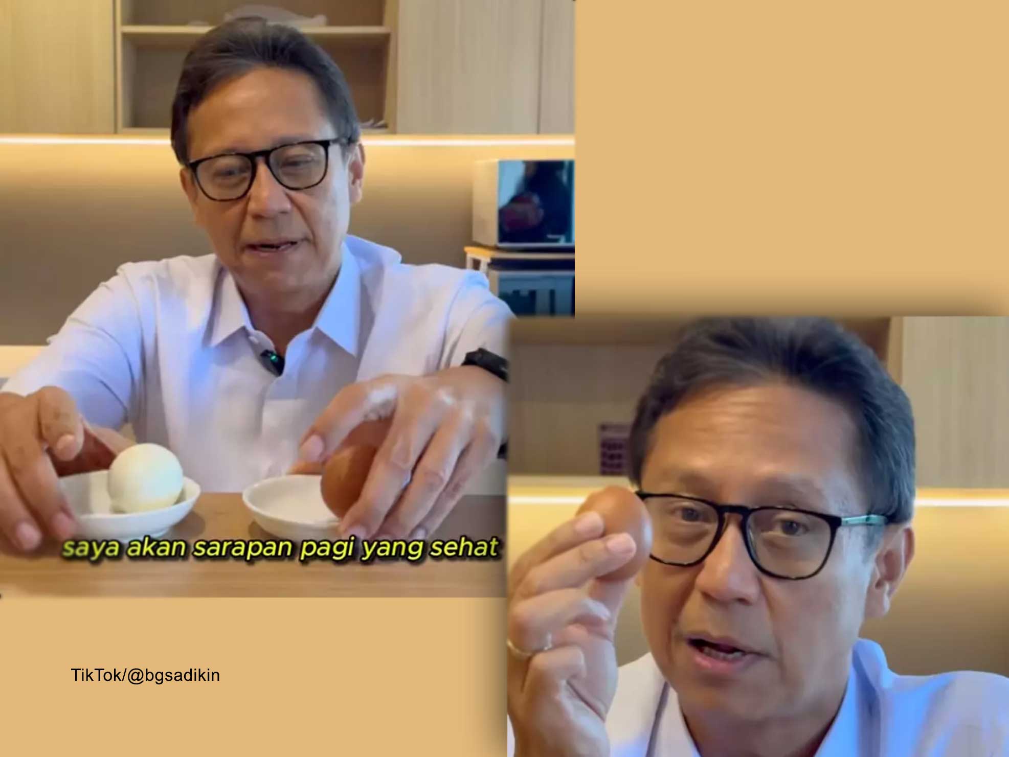 Menteri kesehatan menkes makan 2 telur